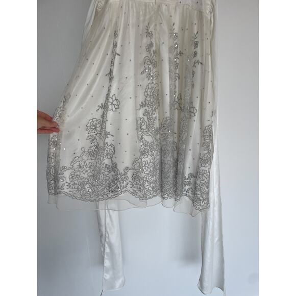 Vtg Y2K City Triangles White Sparkly Babydoll Dress Sz 7 Formal Prom Homecoming - Picture 6 of 8